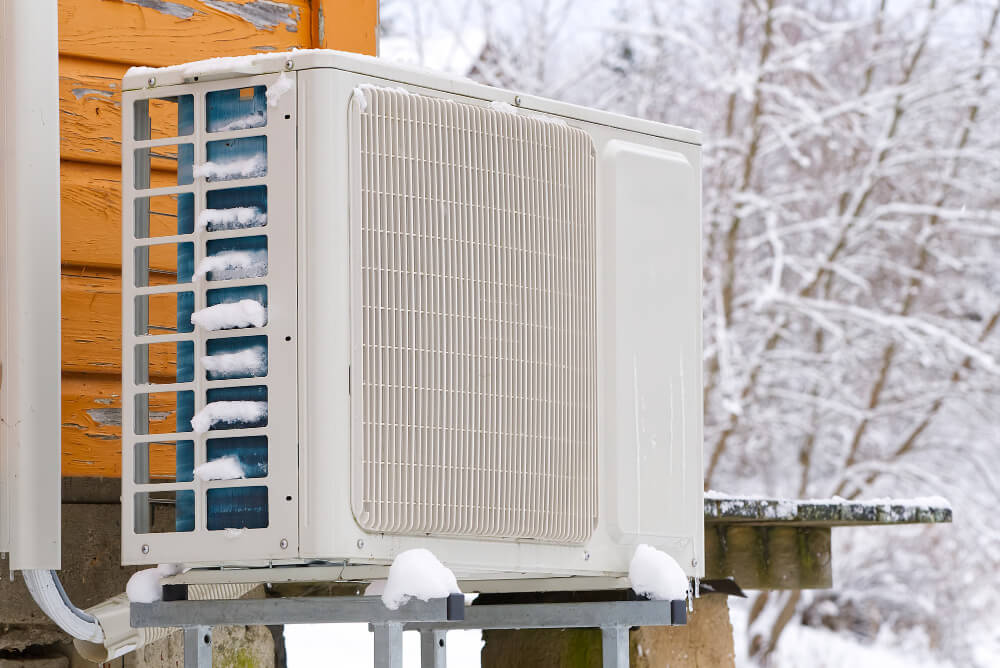 ac condenser frozen in winter